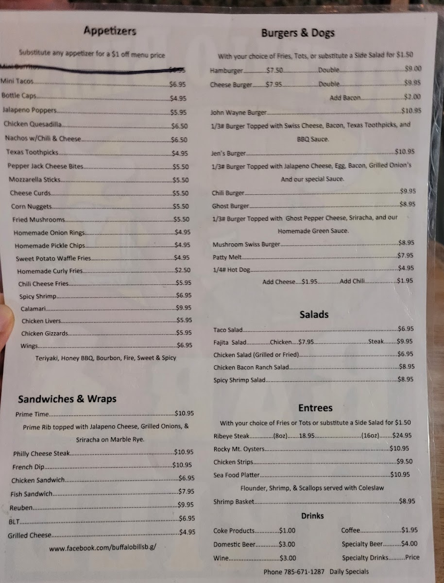 Buffalo Bill's Bar & Grill Menu - Image 5