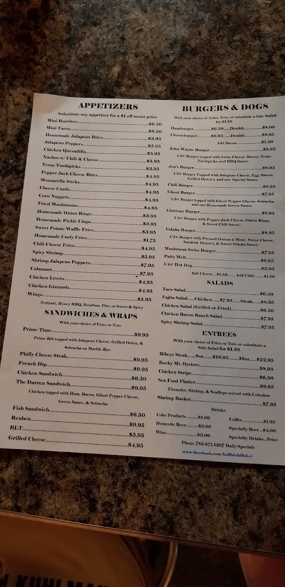 Buffalo Bill's Bar & Grill Menu - Image 6